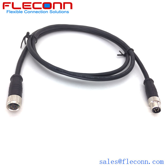 M8 5 Pin Male to Female TPU Sheathed Waterproof Cable