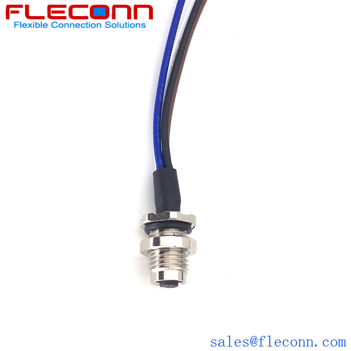 M5 4 Pin Female Panel Mount Connector With Single Wires for automation equipment manufacturer