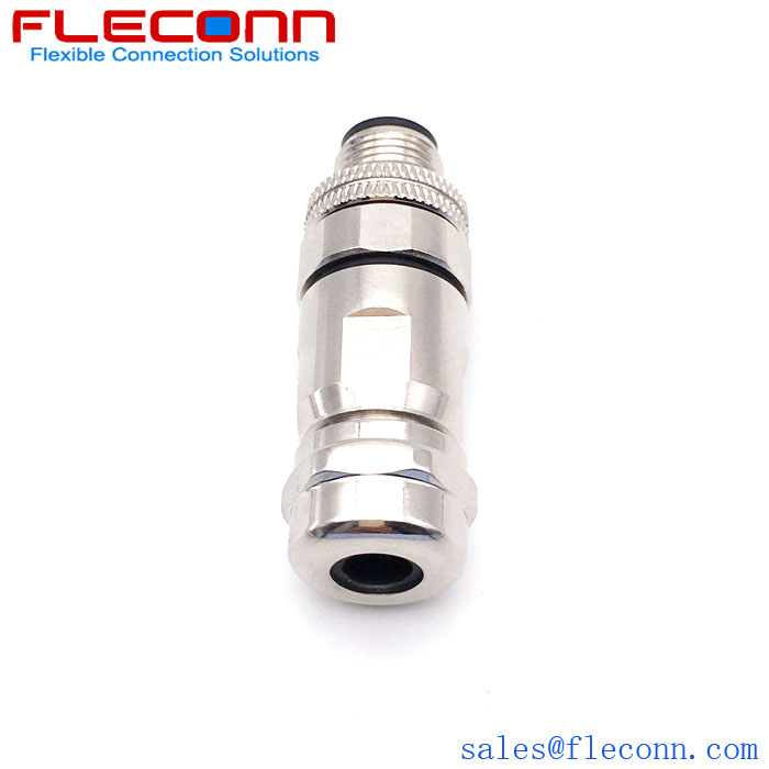 M12 8 Pin male Connector in the company of FLECONN China