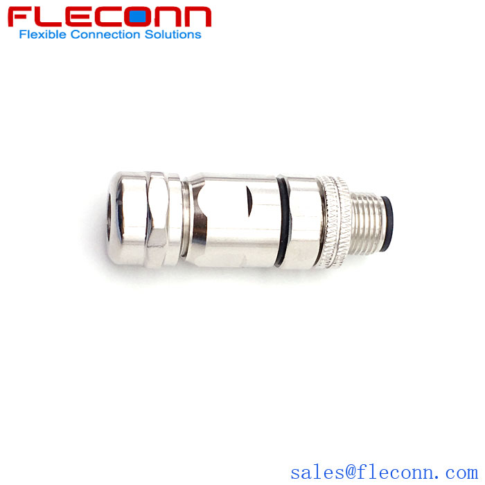 M12 8 Pin male Connector in the company of FLECONN China
