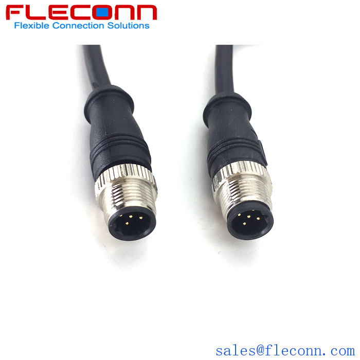 M12 Extension Cable with 3 4 5 8 Pin Male to Female Connectors supplier and manufacturer in China