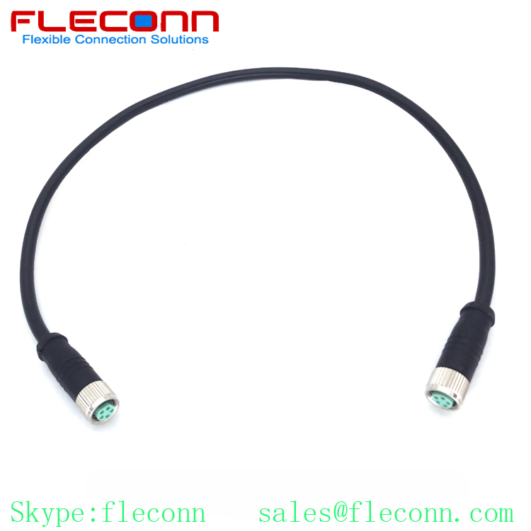 M8 B-coded 5 Pin Female to Female Plug Cable, IP67 Waterproof Connector Cable