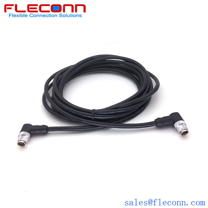 M12 X-Coded 8 Pin Right Angle Waterproof Male To Male Connector Cable