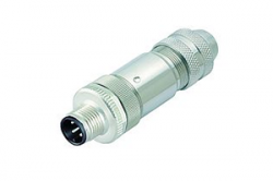 M12 Shielded Connector, Field Wireable, Stainless Steel Cover