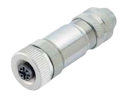 M12 Connector Cable Sockets A-Coding Metal Shell Shielded