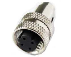 M12 Female Connector D Coding Molding Type 4 pins soldering