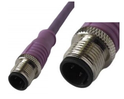 M12 Male Molded Cable,Shielded D-Coding 4 Pins